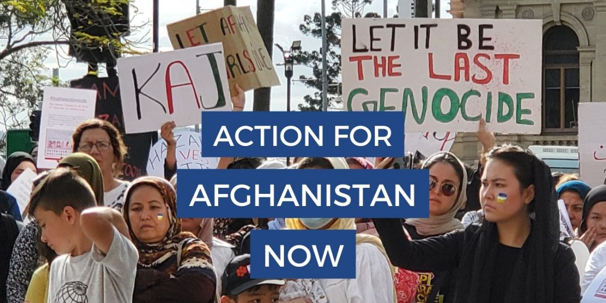 Protest in Brisbane, Australia calling on the Australian government to protect Hazaras in Afghanistan