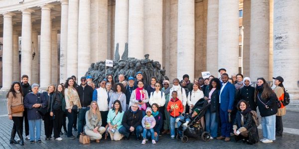 JRS delegation in St Peter’s Square for the Jubilee audience with Pope Leo XIV (Jesuit Refugee Service).